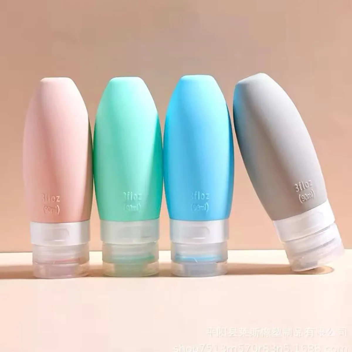 GENERICO - Kit De Viaje X4 Botellas De Silicona Dispensadores 90ml