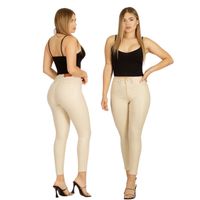 Pantalon Ecocuero Pu Tiro Alto Mujer