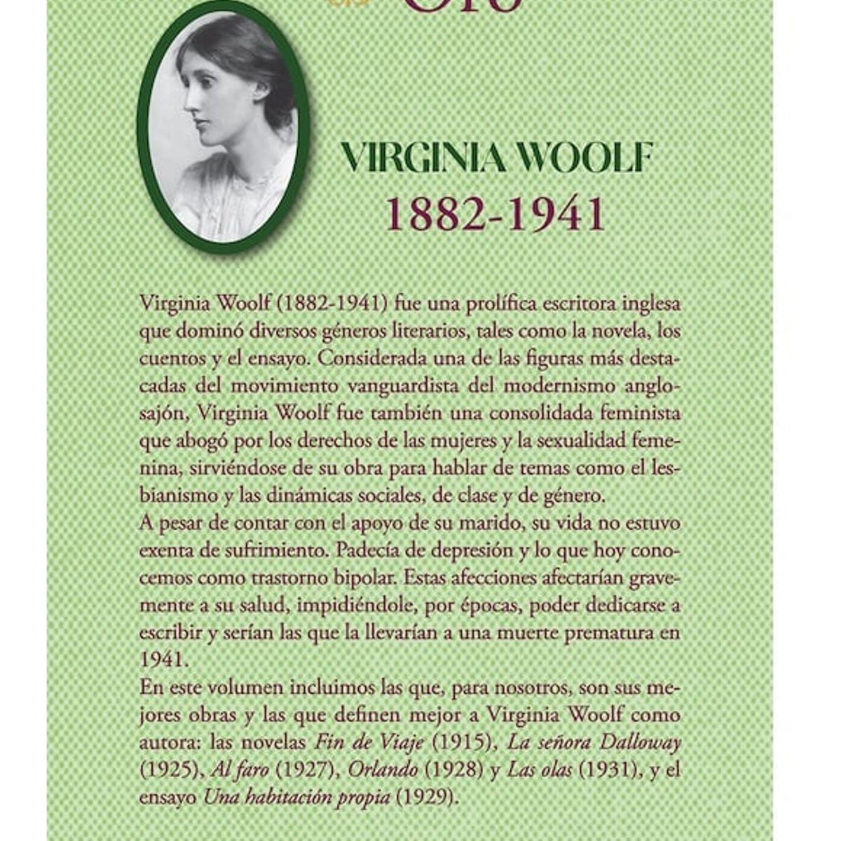PLUTON EDICIONES - Obras Selectas Virginia Woolf