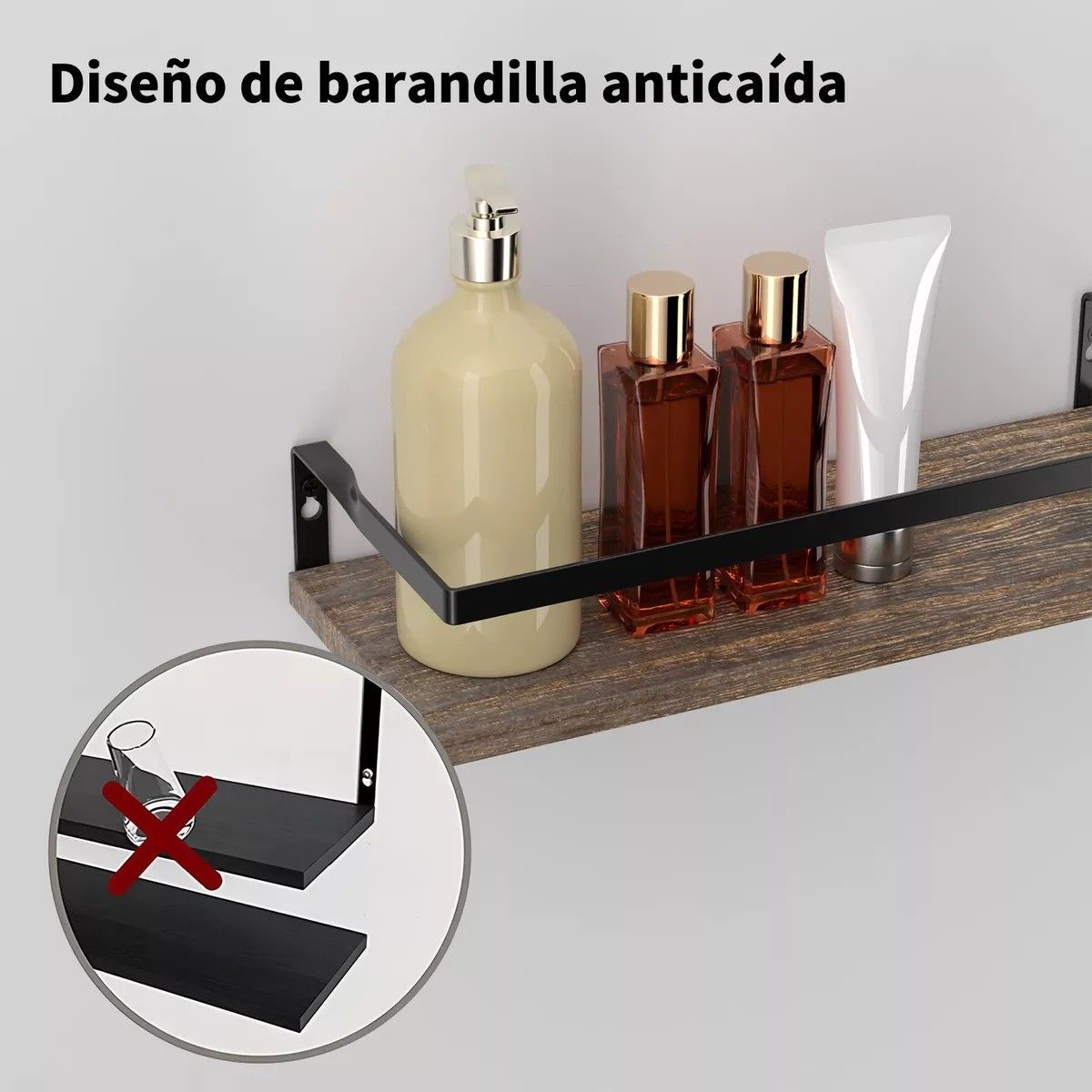 KUANGYE - Repisas Flotantes De Madera Multipropósito X3