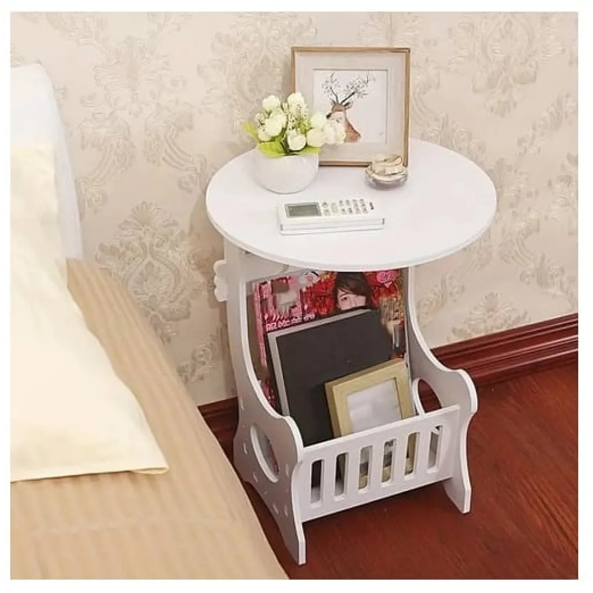 GENERICO - Pack x2 Mesas Auxiliares Revistera Adorno Decoración Revista Multiuso