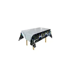 GENERICO - Mantel Feliz Cumpleaños Azul y Blanco 137x183cm
