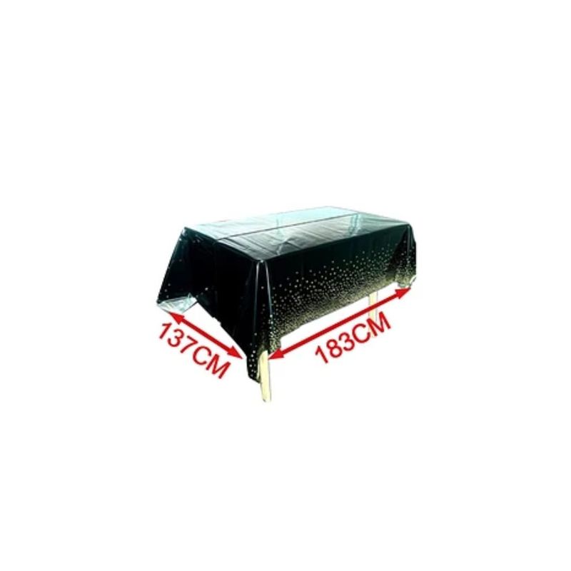 GENERICO - Mantel Negro Con Puntos 137x183cm