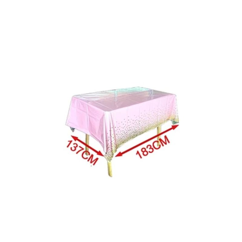 GENERICO - Mantel Rosa Con Puntos 137x183cm