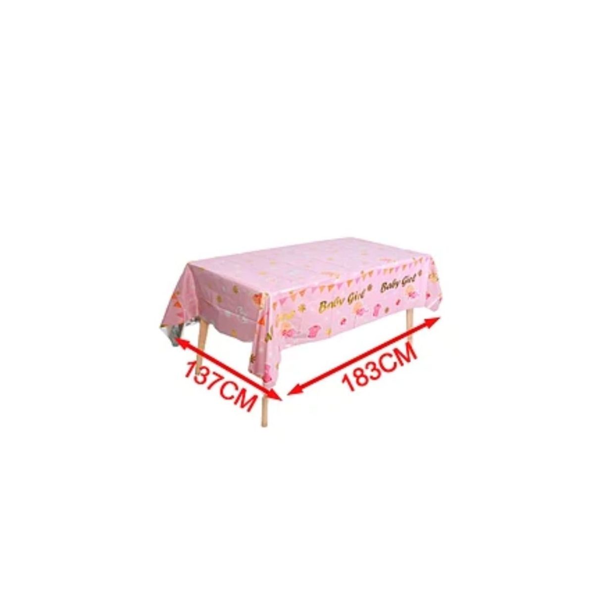 GENERICO - Mantel Metálico Rosa Baby Girl 137x183cm