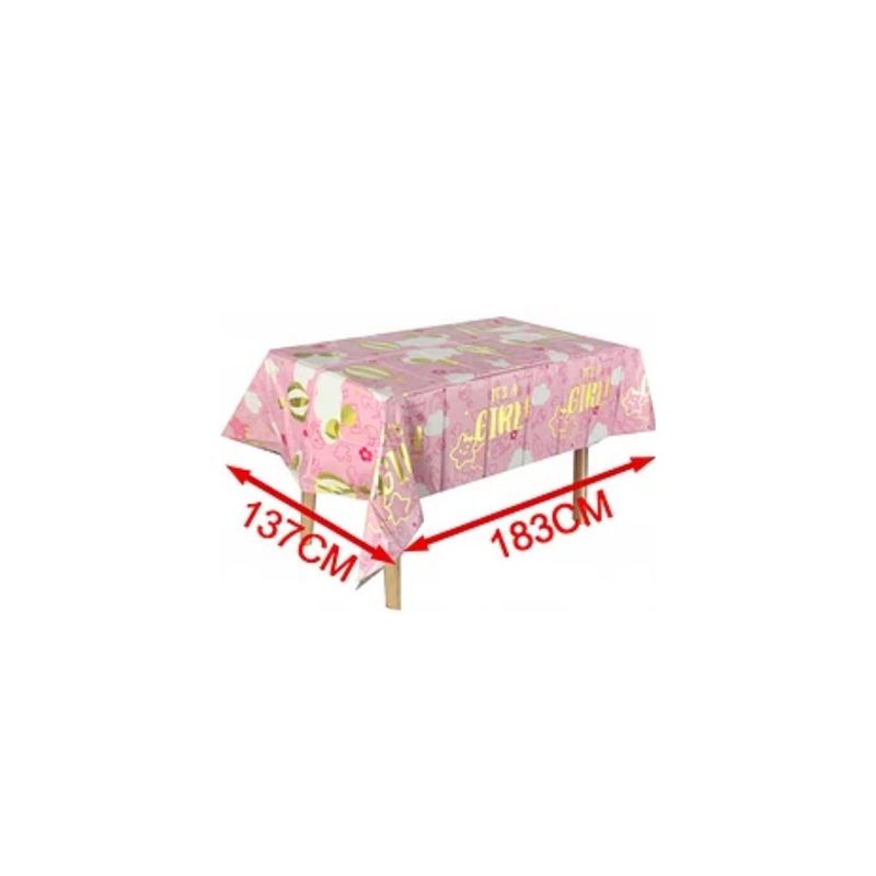GENERICO - Mantel Plastico Its A Girl Rosa 137x183cm