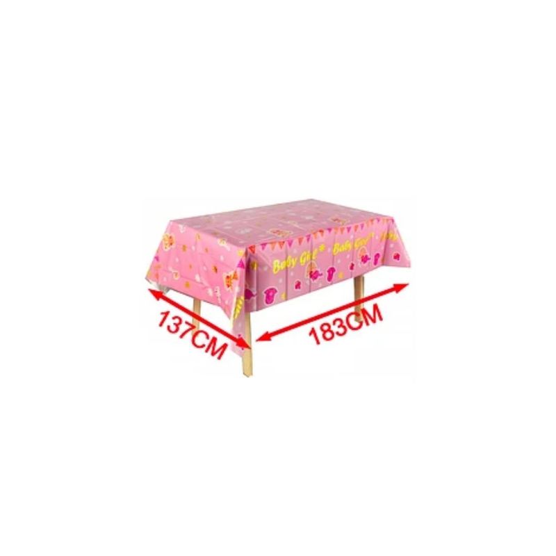 GENERICO - Mantel Plastico Baby Girl Rosa 137x183cm