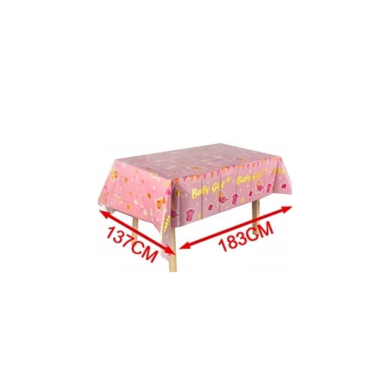 GENERICO - Mantel Plastico Baby Girl Rosa 137x183cm
