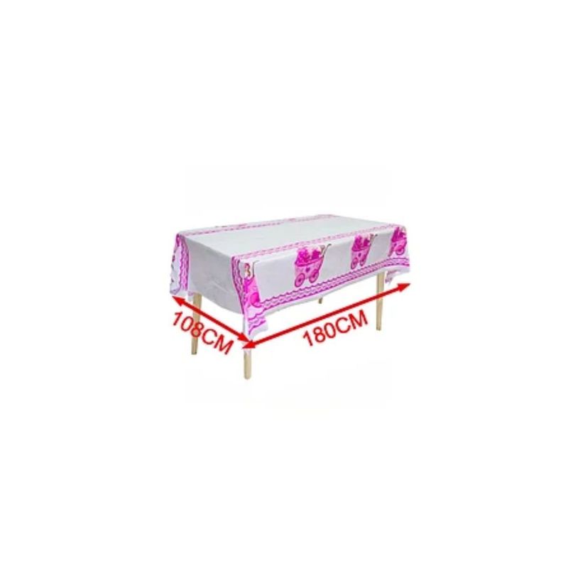 GENERICO - Mantel Plastico Rosa Baby Shower 108x180cm