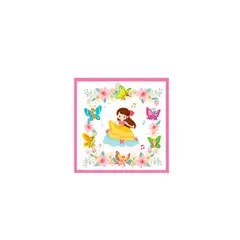 GENERICO - Servilletas De Princesa Mariposas 16pcs 33x33cm