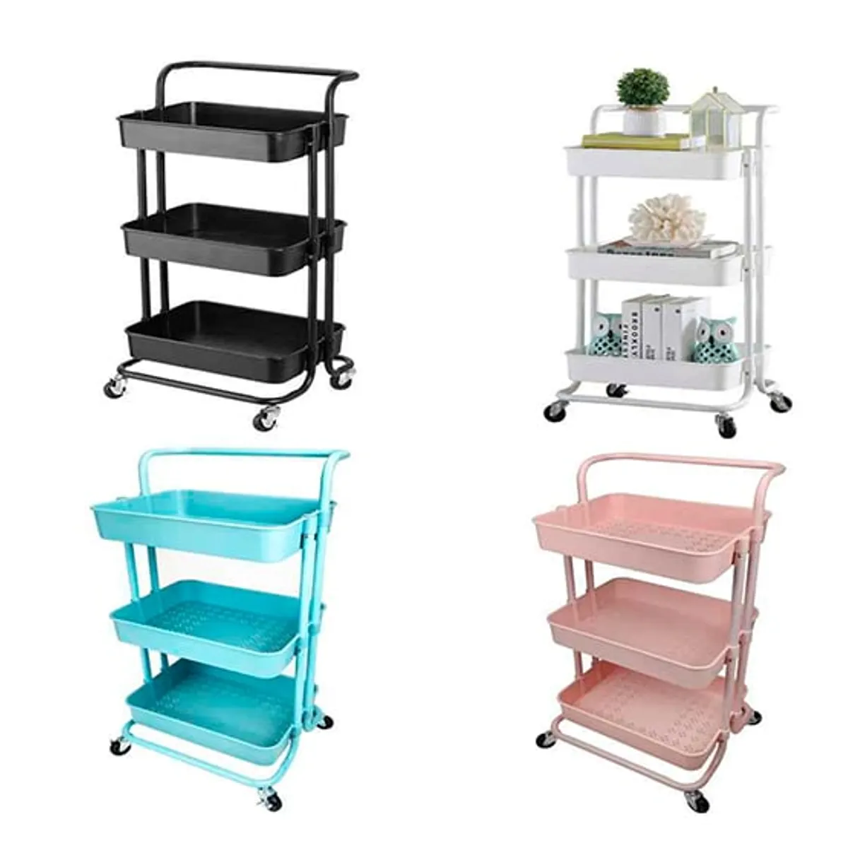 DEWINNER - Estante carro organizador 3 niveles con ruedas