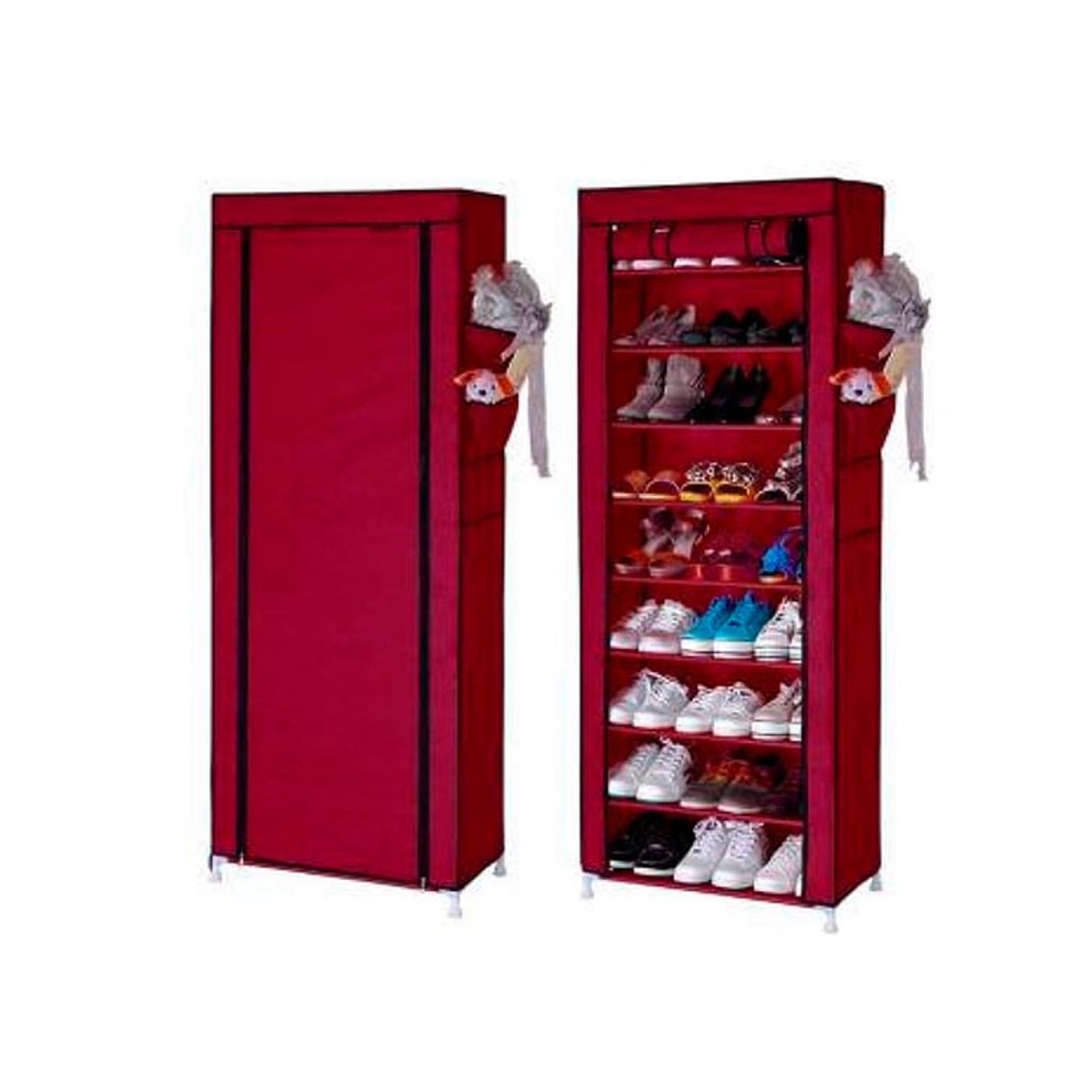 DEWINNER - Estante zapatero tela  multifuncion 9 niveles con cierre