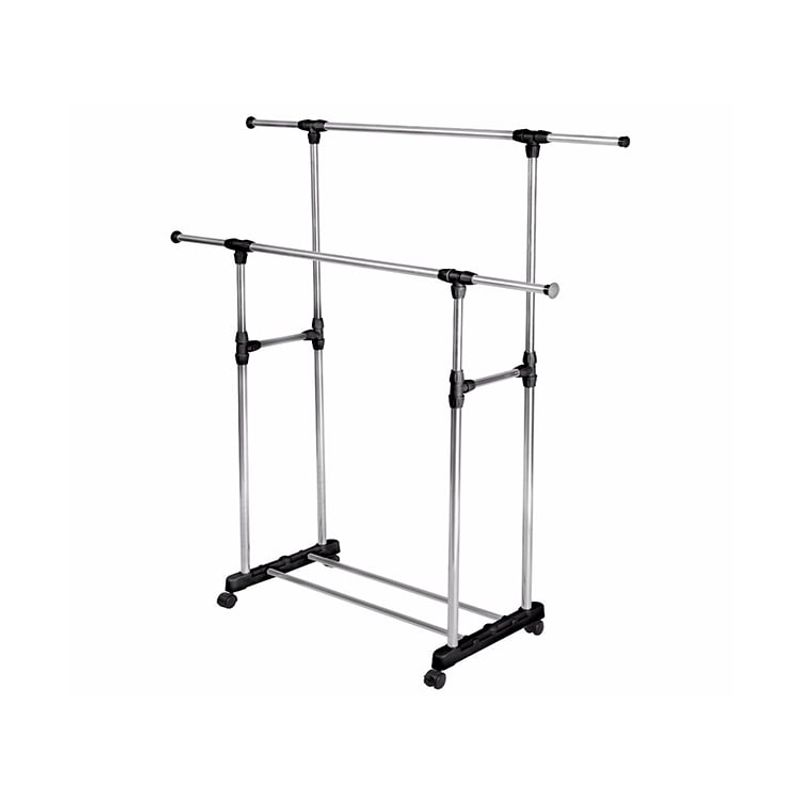 DEWINNER - Exhibidor colgador doble acero con ruedas.