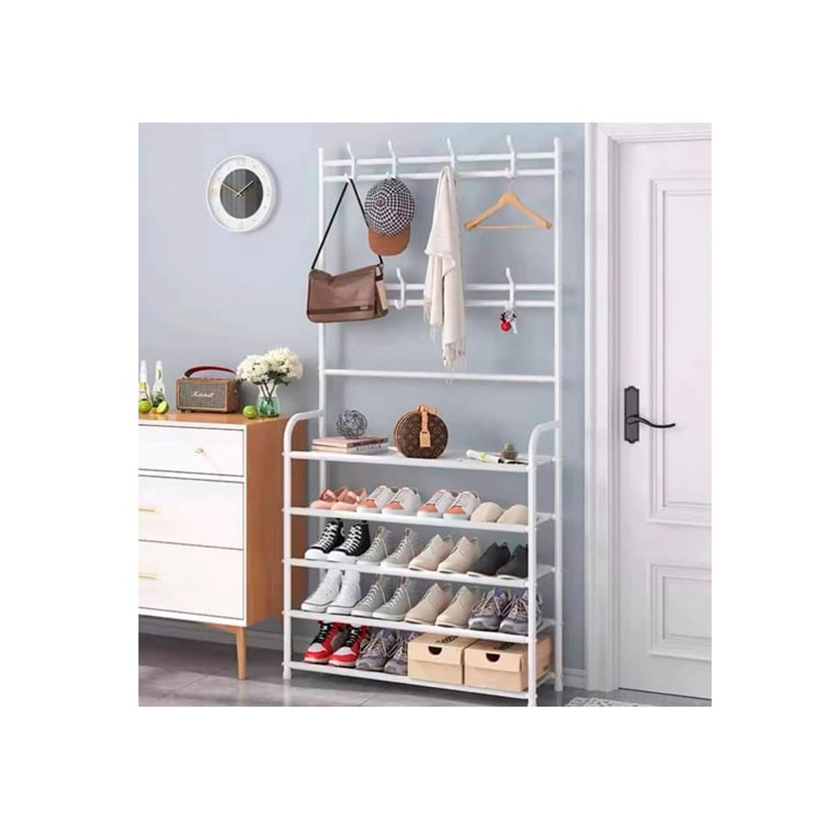 DEWINNER - Estante perchero zapatero 5 niveles