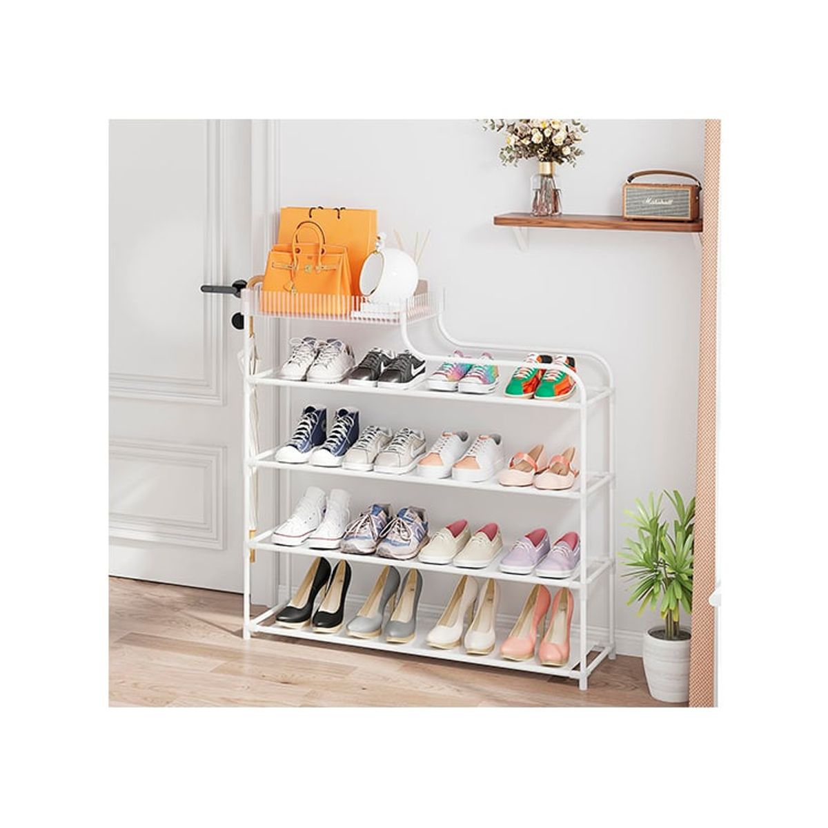 DEWINNER - Estante organizador de zapatos y mas tipo L de 4 niveles