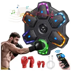 VERCI - Maquina Boxeo Musical Mejorada 2 Pares Guantes Entrenamiento
