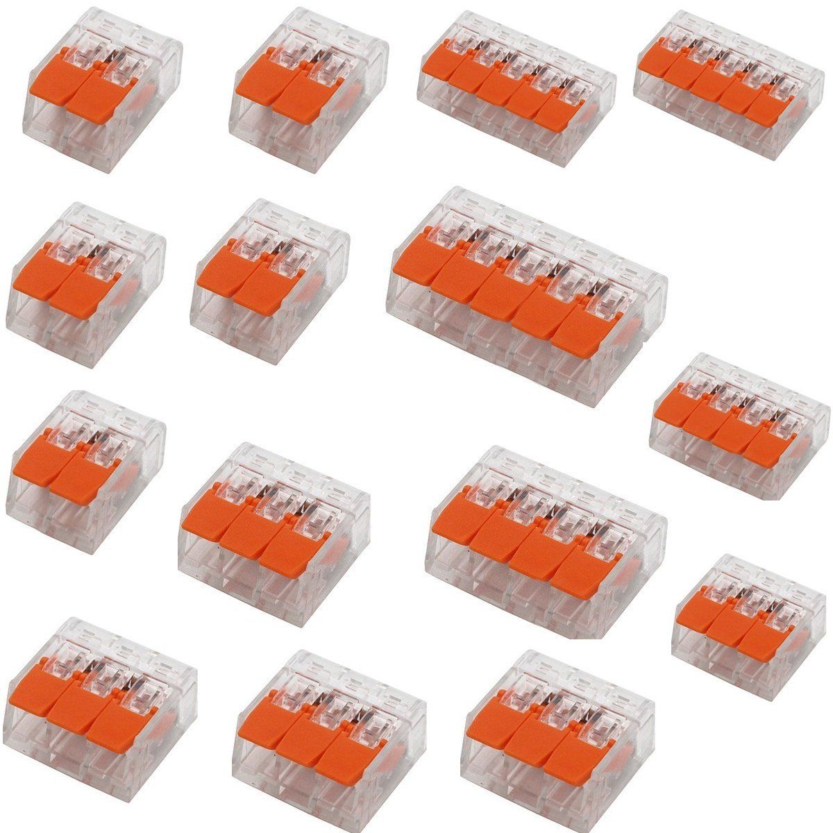 KUANGYE - Kit 15 Conector Rápido Nodo Eléctrico Para Unir 2 A 5 Cables