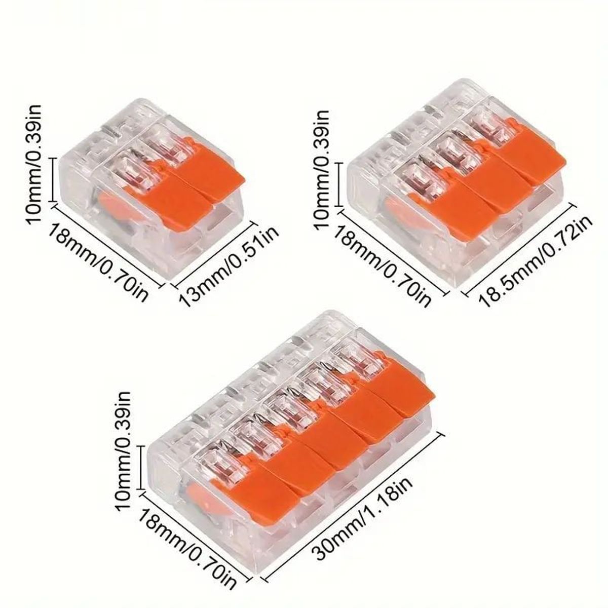 KUANGYE - Kit 15 Conector Rápido Nodo Eléctrico Para Unir 2 A 5 Cables