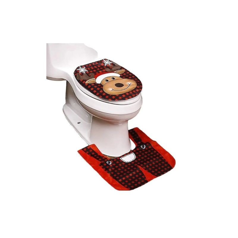 GENERICO - Fundas De Navidad Set Juego De Baño Reno Cafe
