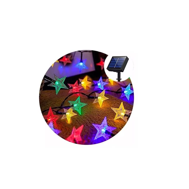GENERICO - Luces Estrellas Guirnalda Led Navidad Solar Multicolor