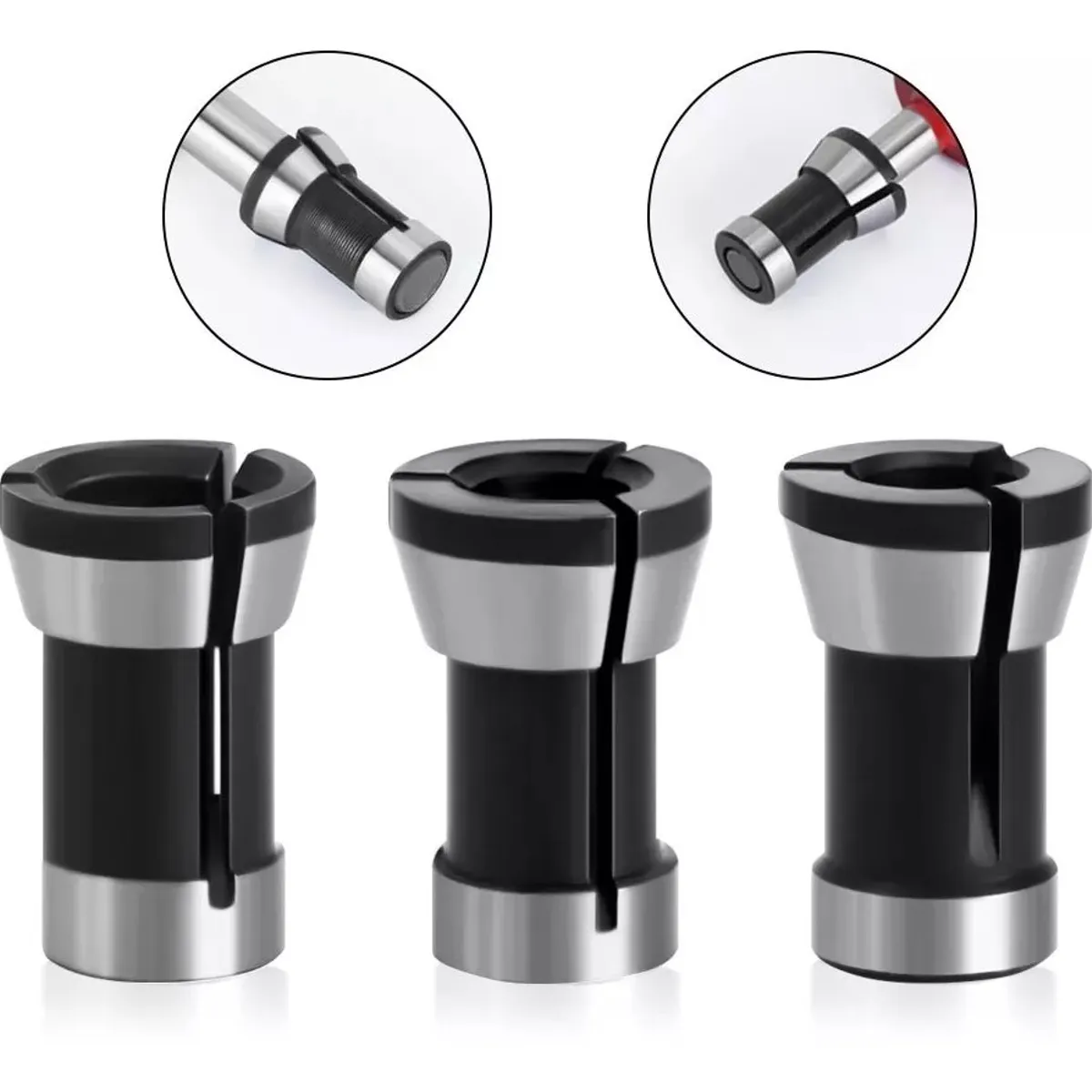 3 Adaptadores Para Fresadora Router Tupi 6mm 6,35 (1/4) 8mm, marca KUANGYE - Foto Principal