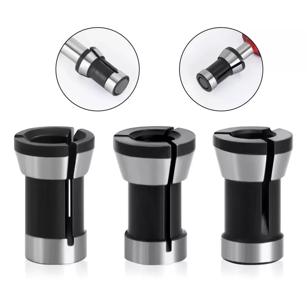 3 Adaptadores Para Fresadora Router Tupi 6mm 6,35 (1/4) 8mm, marca KUANGYE - Foto Principal