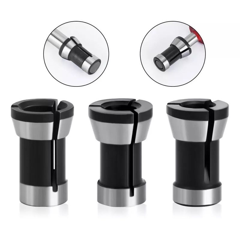 KUANGYE - 3 Adaptadores Para Fresadora Router Tupi 6mm 6,35 (1/4) 8mm