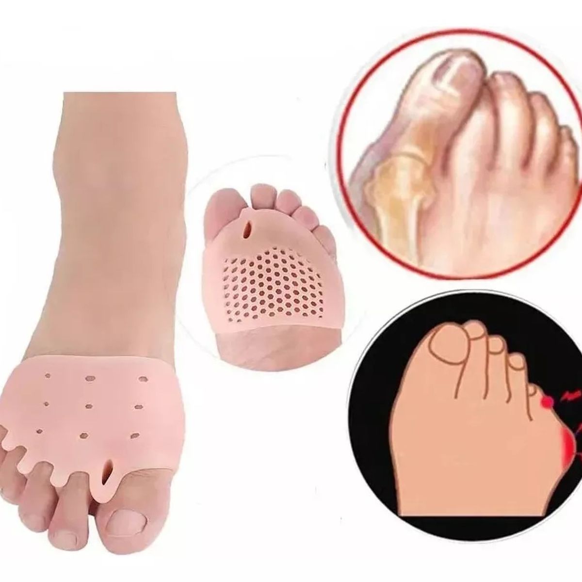 KUANGYE - Separador Dedos Pie Plantilla Almohadilla Metatarsiana Cayos