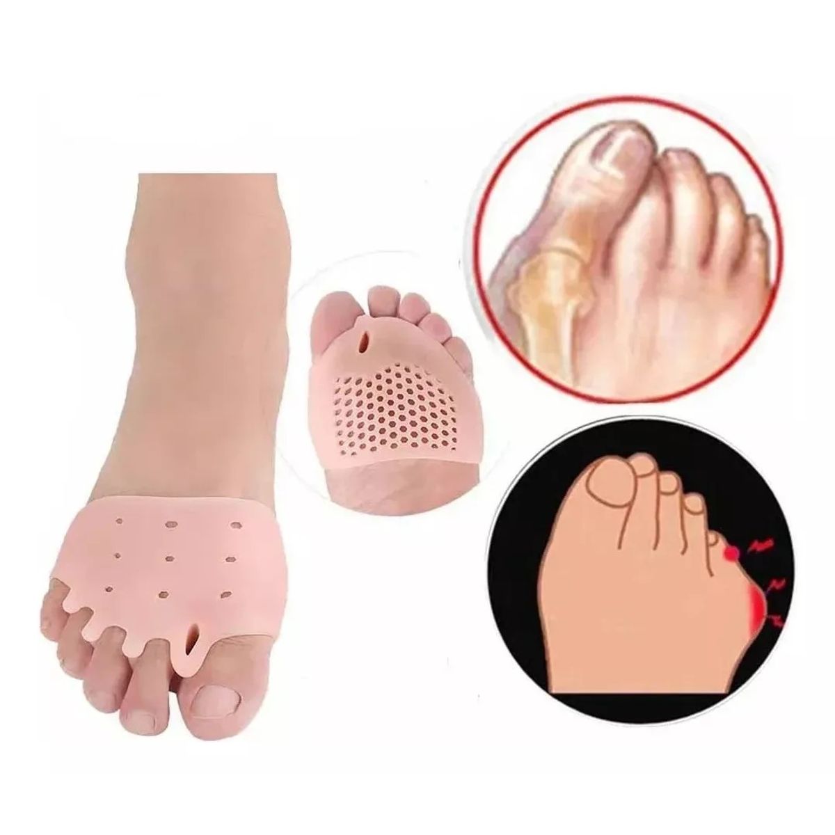 KUANGYE - Separador Dedos Pie Plantilla Almohadilla Metatarsiana Cayos