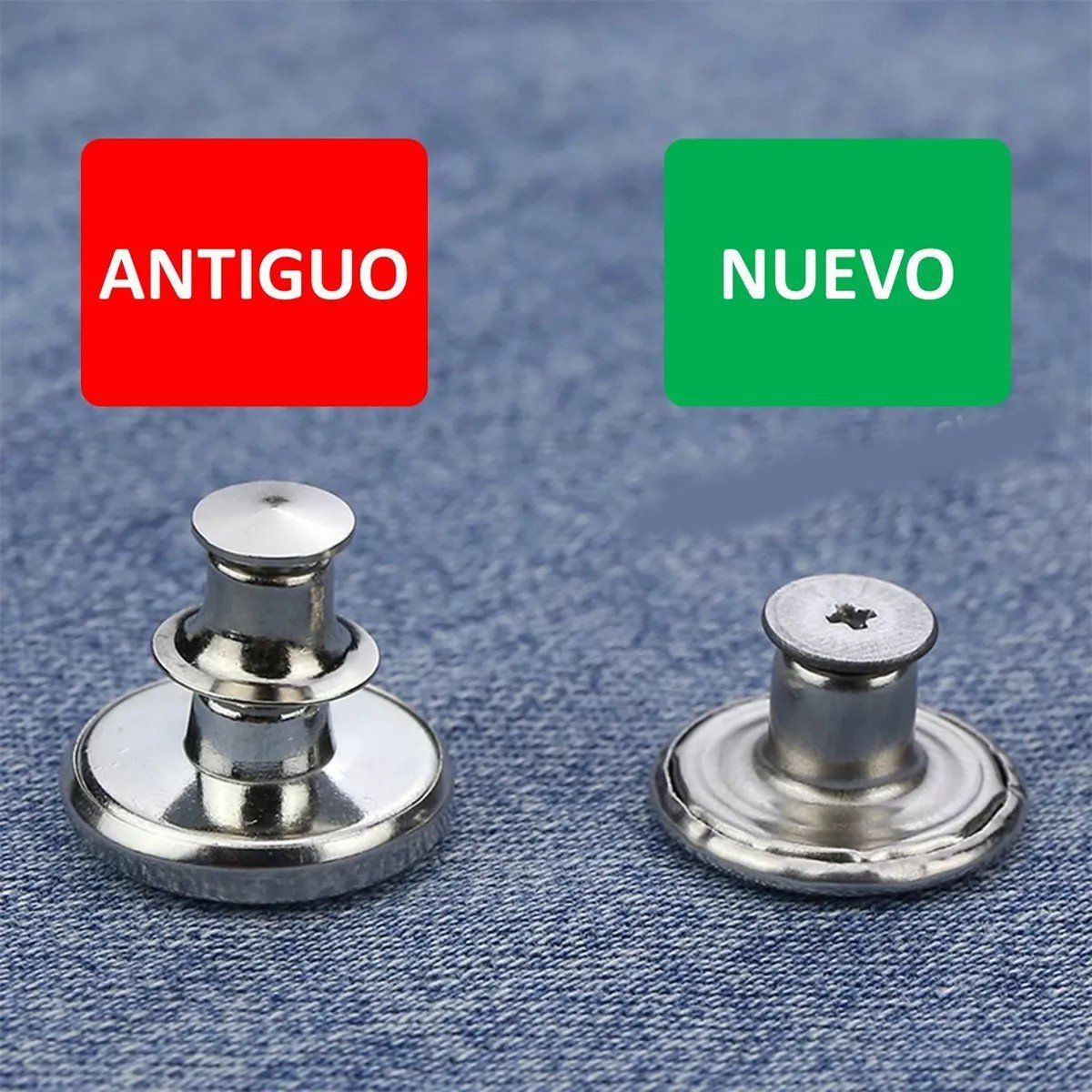 KUANGYE - 50 Botón Vaquero Desmontable Pantalón Jeans Denim Metal 17mm
