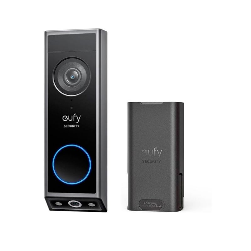 EUFY - Timbre de seguridad con video Eufy E340 cámaras duales 2K Full HD con batería