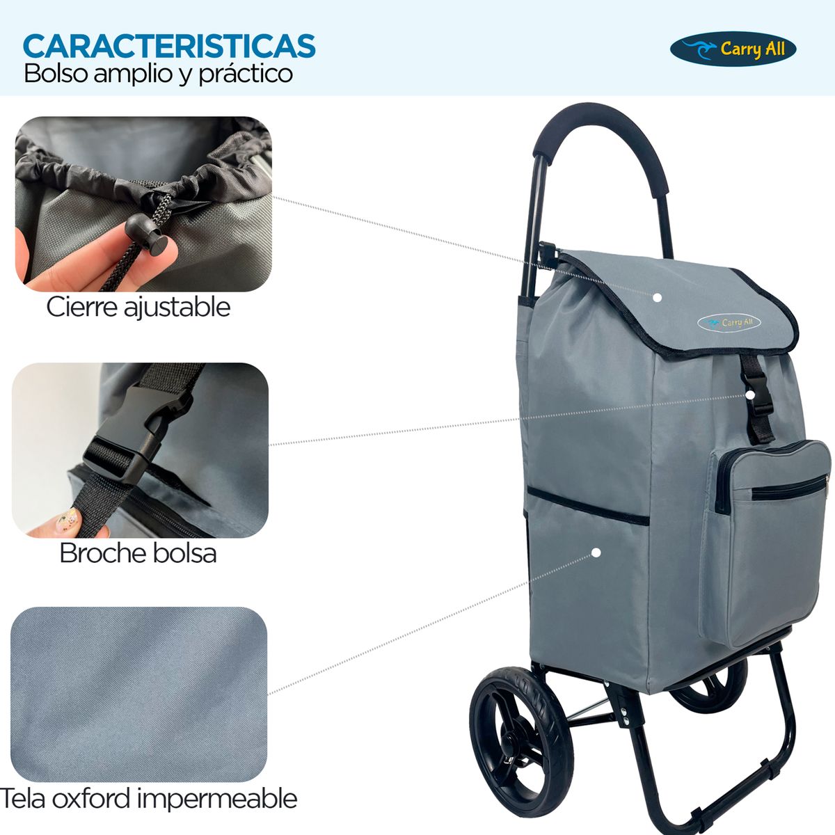 CARRY ALL - Carrito de Compras Plegable Carry All® Sidney 55 Litros Carro Feria