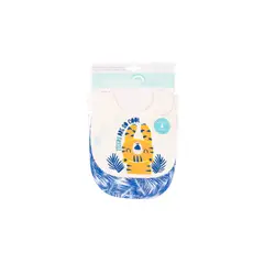 BAMBINO - Set 2 Baberos De Algodón Impermeables Azul Tigre