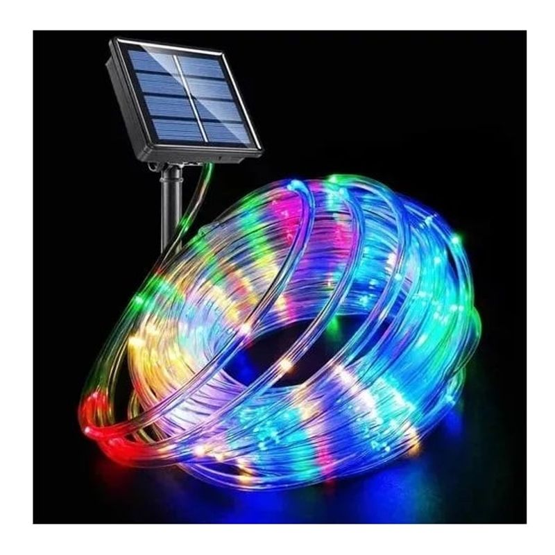 GENERICO - Manguera Tubo Led Solar Tubo Flexible 10 Metros Multicolor