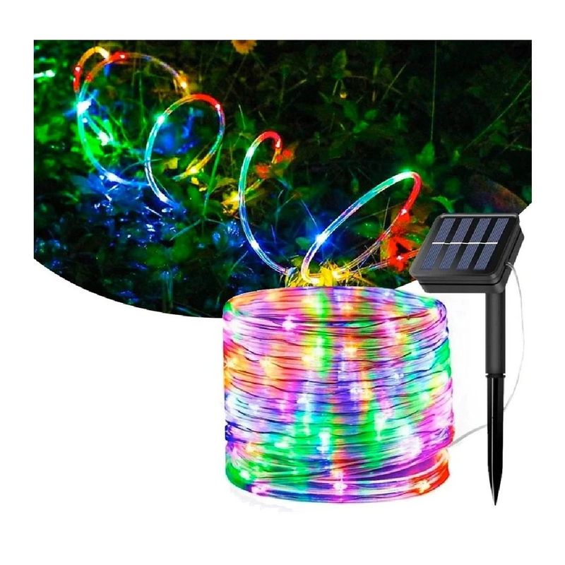 GENERICO - Manguera Tubo Led Solar Tubo Flexible 20 Metros Multicolor