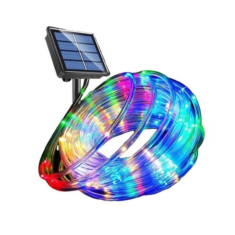 GENERICO - Manguera Tubo Led Solar Tubo Flexible 5 Metros Multicolor