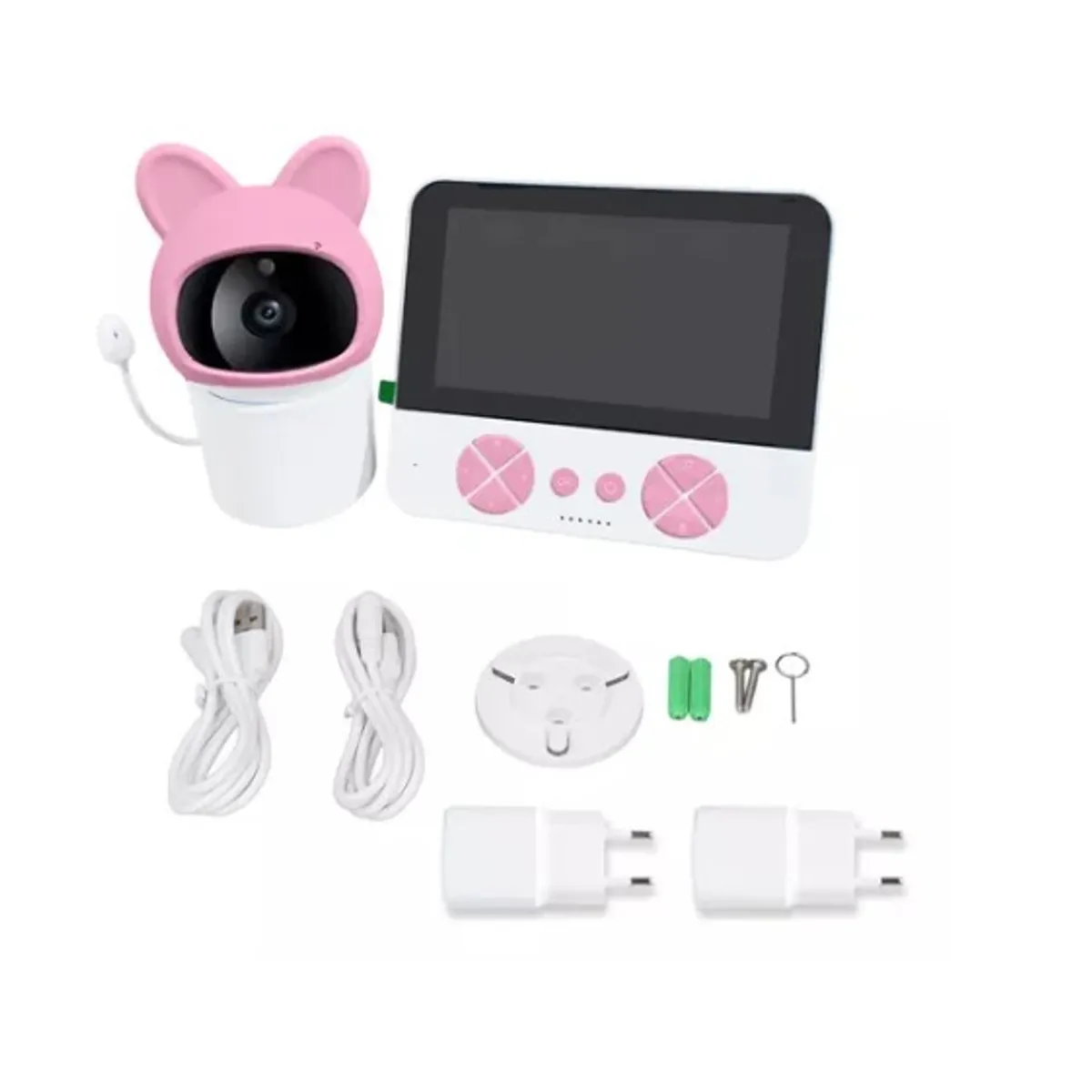 OFERTABKN - Cámara Monitor Vigilancia Nocturna Para Bebes Con Micrófono Rosa