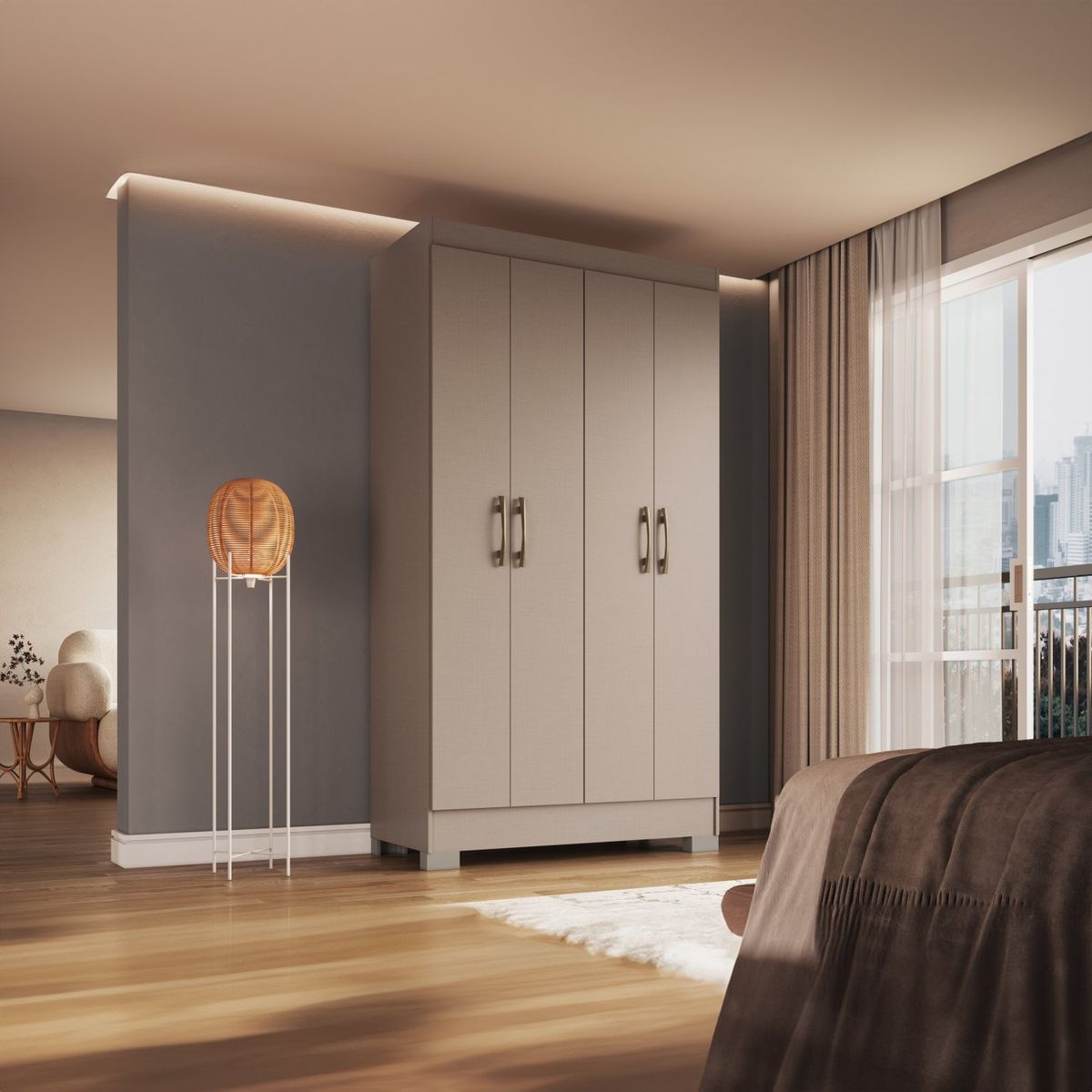 VEKKAHOME - CLOSET ROMA CREME 4P