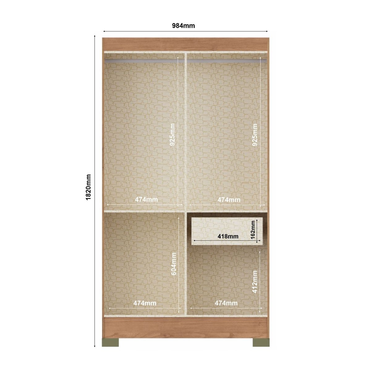 VEKKAHOME - CLOSET ROMA BROWN 4P.