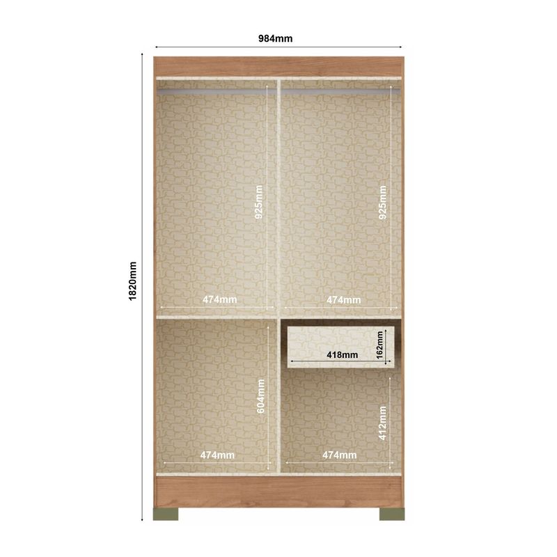 VEKKAHOME - CLOSET ROMA BROWN 4P