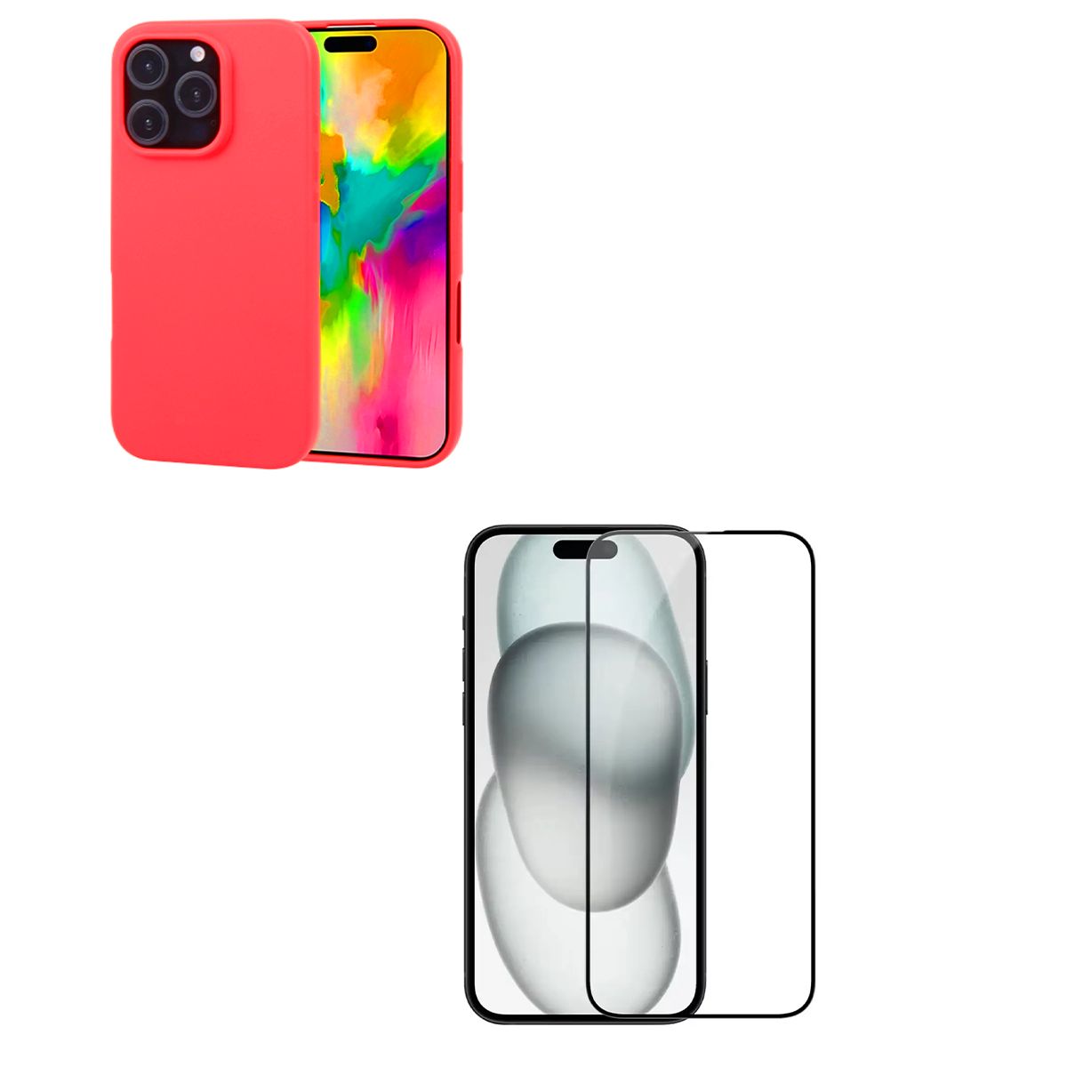 JOIGO - Carcasa Lamina Vidrio Para iPhone 16 Pro Max Roja