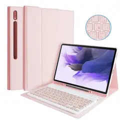 GENERICO - Funda Con Teclado Rosado Para Samsung S10 Plus 12.4 Español