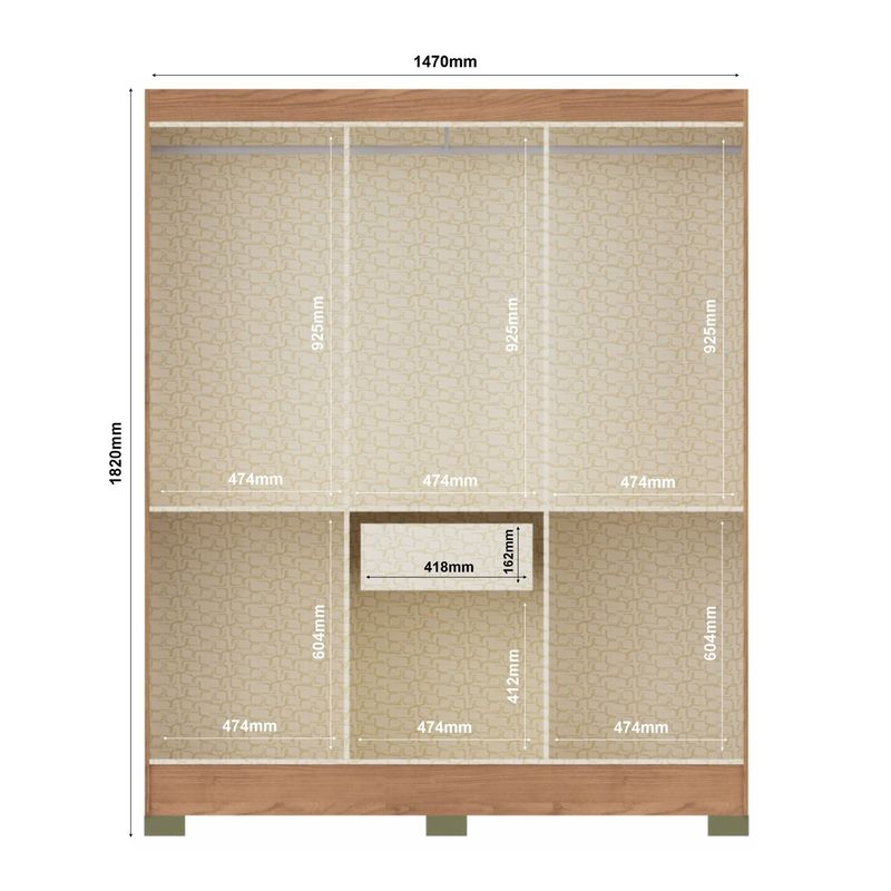 VEKKAHOME - CLOSET ROMA LIGHT 6P