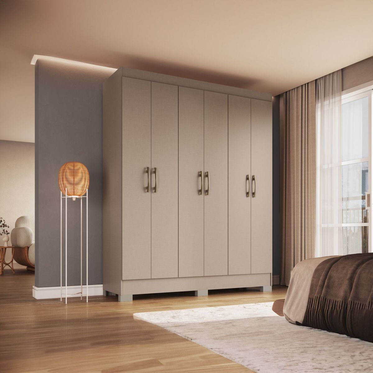 VEKKAHOME - CLOSET ROMA CREME 6P