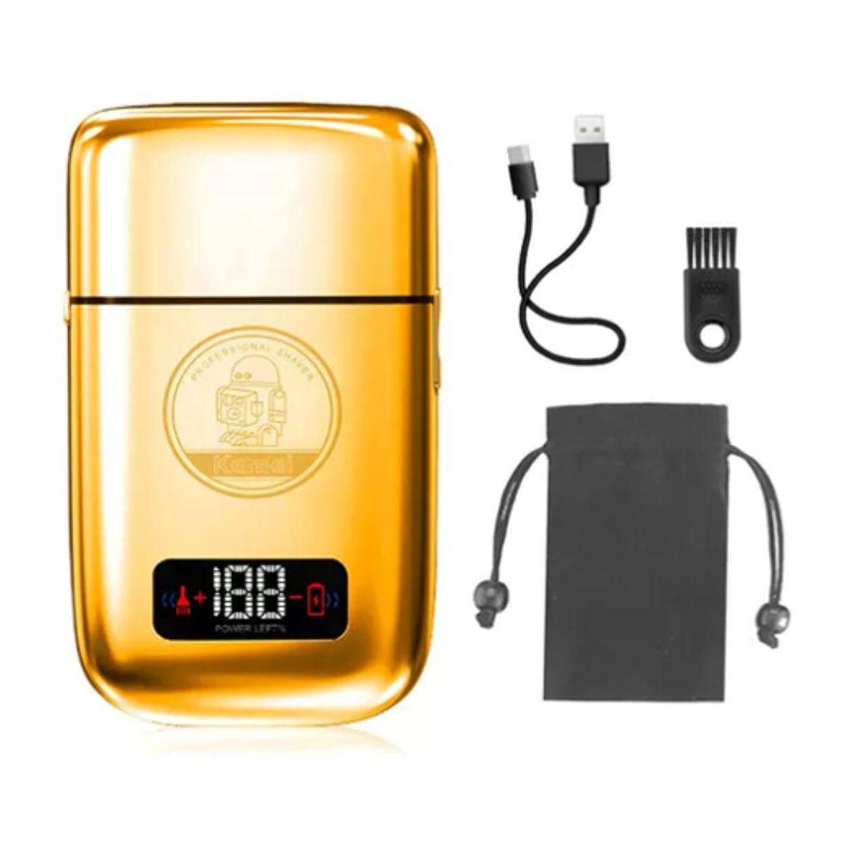 KEMEI - Maquina Rasuradora Kemei-tx3 Doble Banda Shavers DORADA