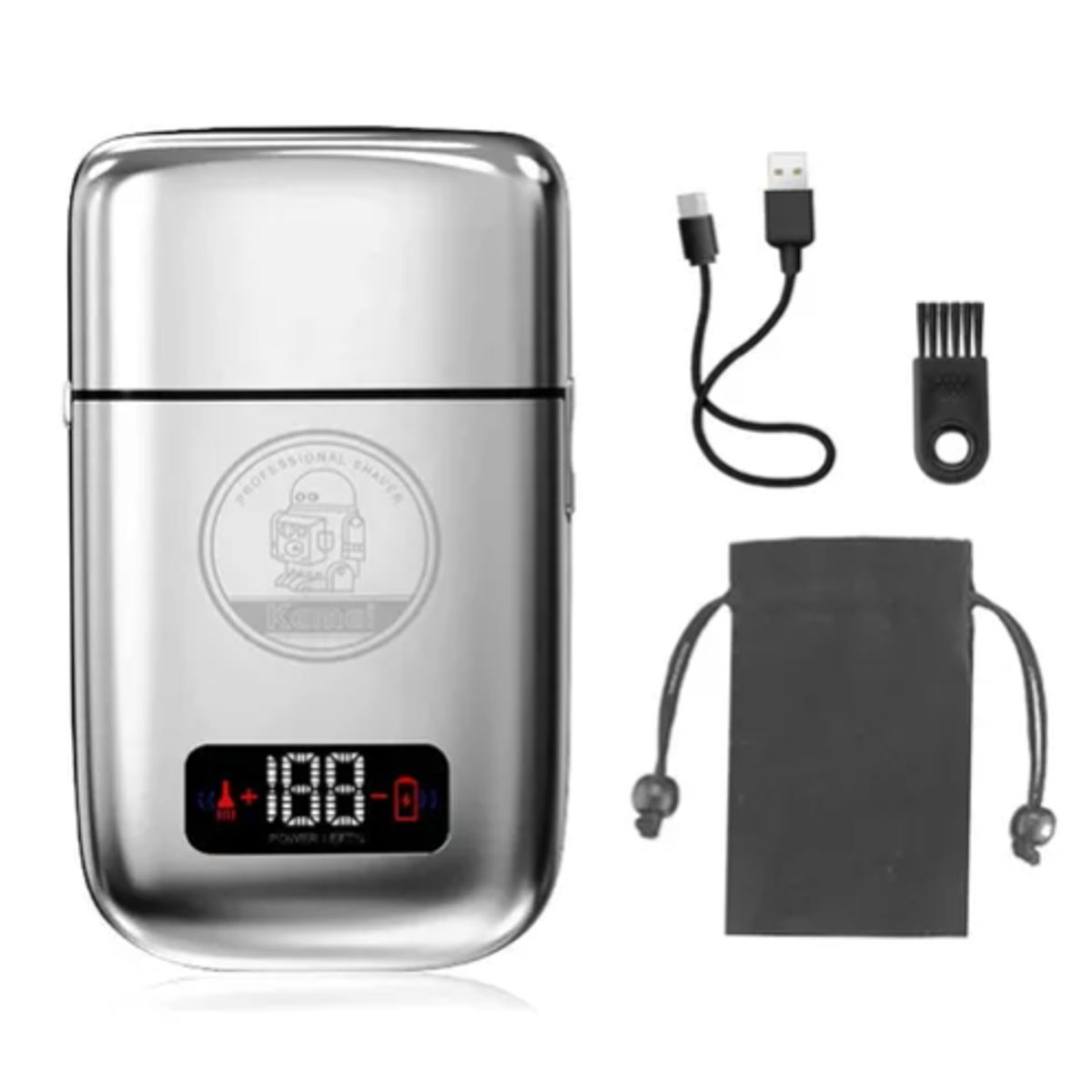 KEMEI - Maquina Rasuradora Kemei-tx3 Doble Banda Shavers PLATEADO