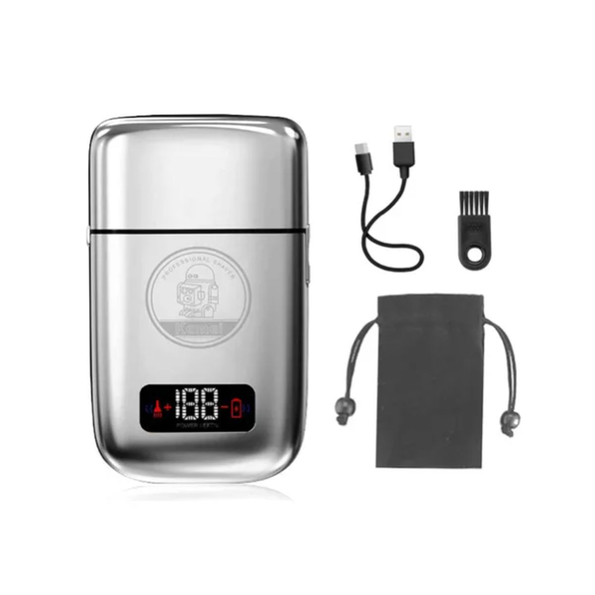 KEMEI - Maquina Rasuradora Kemei-tx3 Doble Banda Shavers PLATEADO