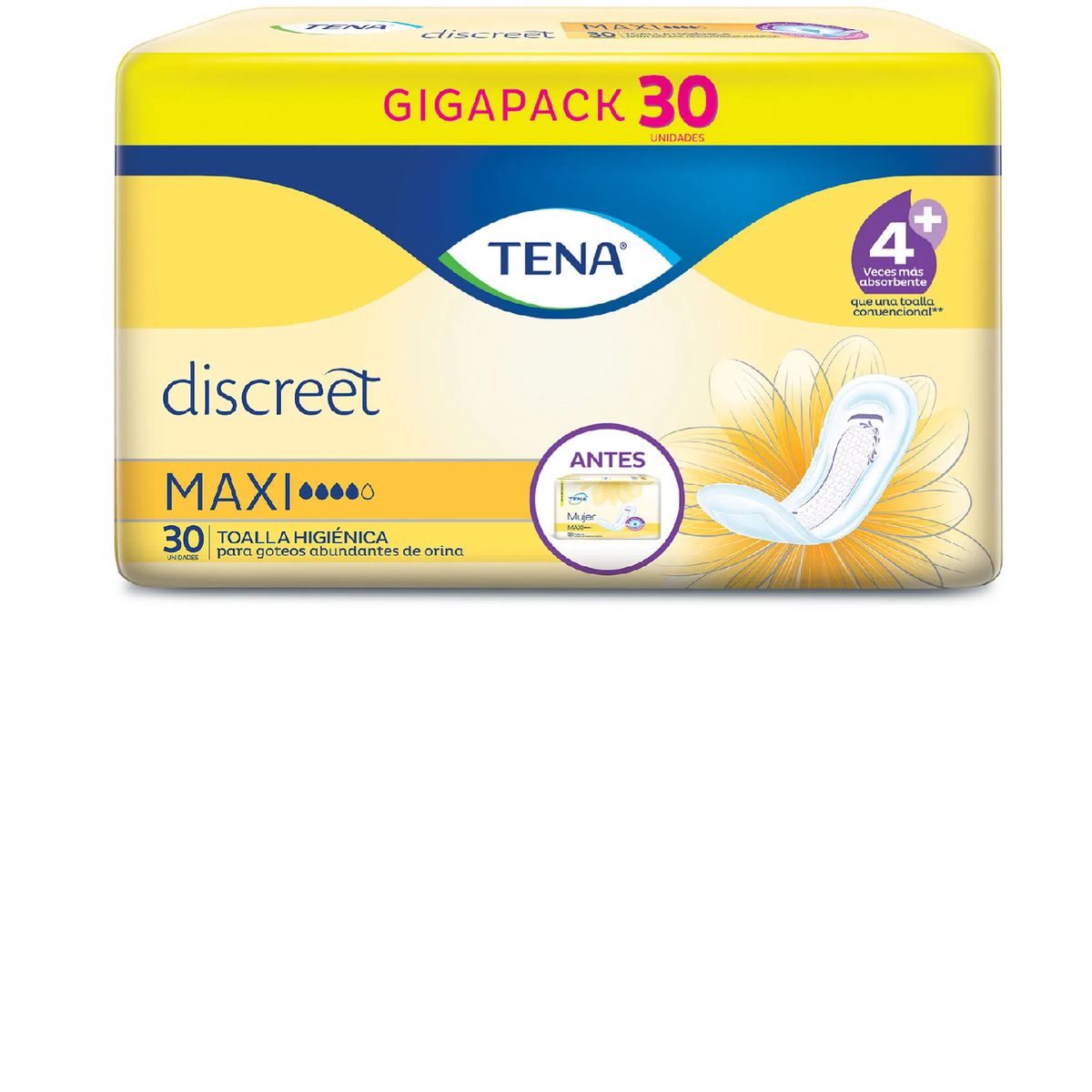 TENA - Tena Toallas Incontinencia Discreet Maxi 30 Un