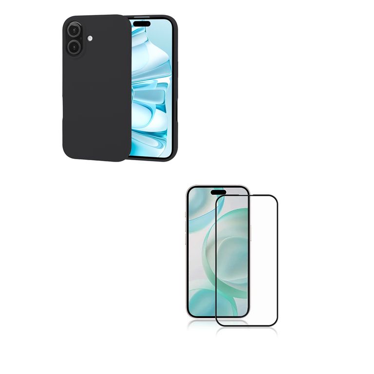 Carcasa Lamina Vidrio Para iPhone 16 Negro