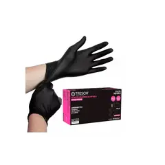 GENERICO - Guantes De Nitrilo Color Negro Tresor Talla Xl Caja X100 Uni